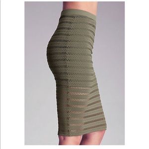 Bebe midi olive green skirt